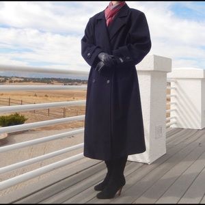 Vintage 100% Wool Double Breasted Long Coat